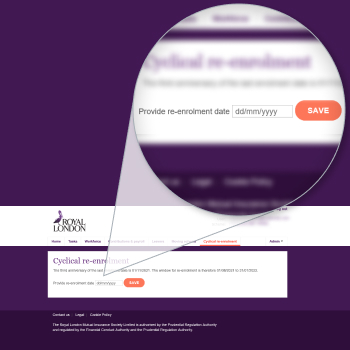 Provide a re-enrolment date