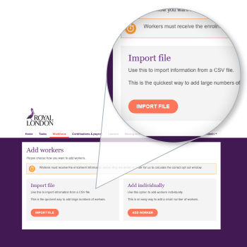 Add multiple employees using the import function
