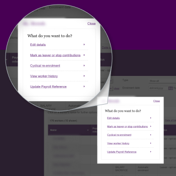 Re-add employees by selecting their name and cyclical re-enrolment